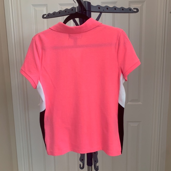 Lauren Ralph Lauren Active Pink/White/Black Polo Top sz M - Picture 3 of 6